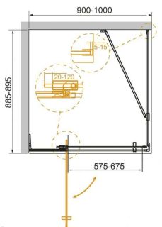 Душевой уголок Cezares SLIDER-AH-1-90-90/100-C-Cr